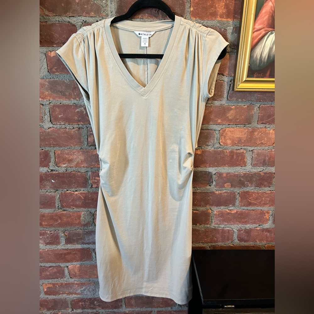 Athleta Effortless Tee Dress.  Khaki, size XS.